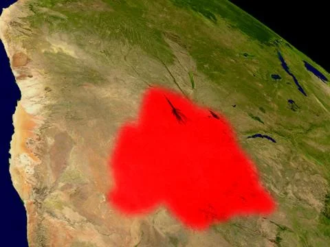 Botswana from space Stock Illustration