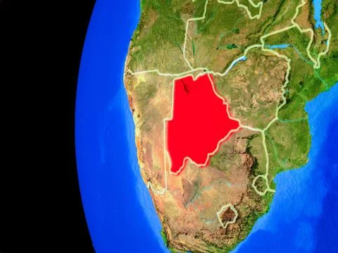 Botswana from space Stock Illustration