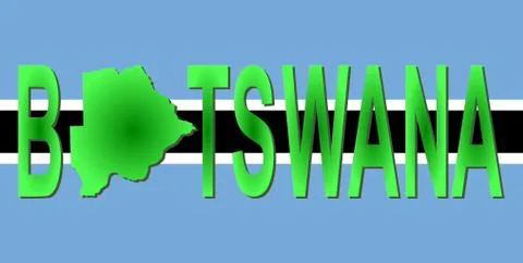 Botswana text with map Stock Illustration