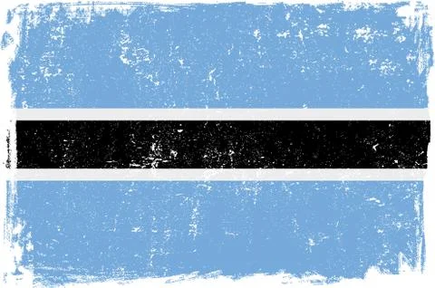 Botswana Vector Flag on White Stock Illustration