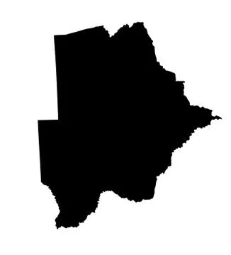 Botswana vector map silhouette isolated on white background イラスト素材