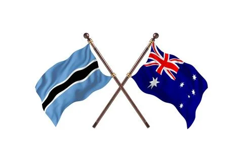 Botswana Versus Australia  Two countries Flags background Stock Illustration