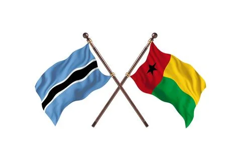 Botswana Versus Guinea-Bissau  Two countries Flags background Stock Illustration