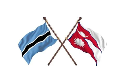 Botswana Versus Nepal  Two countries Flags background Stock Illustration