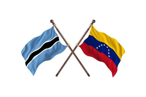 Botswana Versus Venezuela  Two countries Flags background Stock Illustration