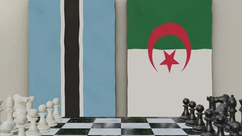 Botswana vs Algeria  at the chessboard. Stock-Footage 257961852