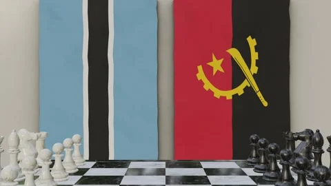 Botswana vs Angola  at the chessboard. Stock-Footage 257961865