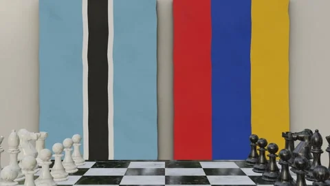 Botswana vs Armenia  at the chessboard. Stock Footage 257961877