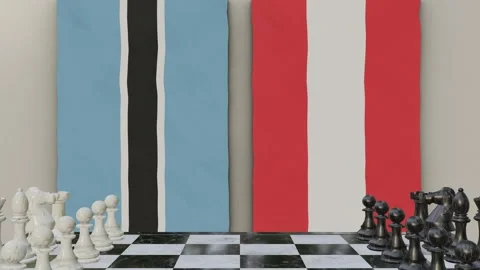 Botswana vs Austria  at the chessboard. Video stock 257961887