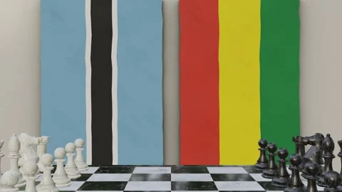 Botswana vs Bolivia  at the chessboard. Stock-Footage 257961921