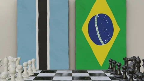 Botswana vs Brazil  at the chessboard. Stock-Footage 257961935