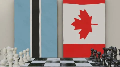Botswana vs Canada  at the chessboard. Stock Footage 257961966