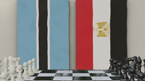 Botswana vs Egypt  at the chessboard. Stock-Footage 257962044