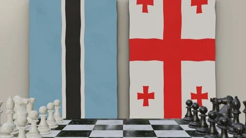 Botswana vs Georgia  at the chessboard. Stock-Footage 257962114