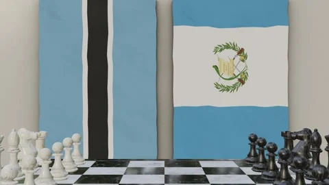 Botswana vs Guatemala  at the chessboard. Stock-Footage 257962134