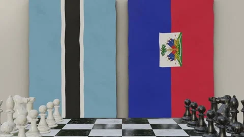 Botswana vs Haiti  at the chessboard. Video stock 257962149