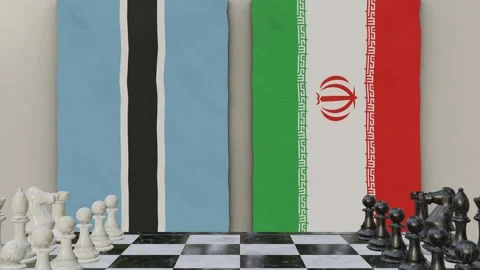 Botswana vs Iran  at the chessboard. Stock Footage 257962202