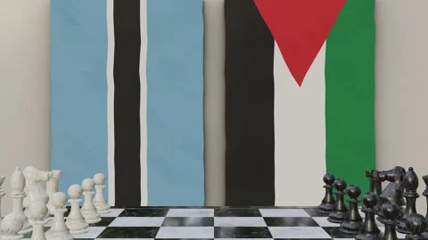 Botswana vs Jordan  at the chessboard. Video stock 257962245