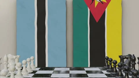 Botswana vs Mozambique  at the chessboard. Stock Footage 257962363