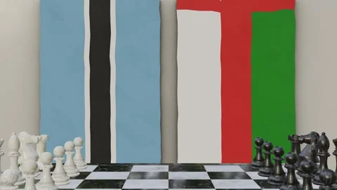 Botswana vs Oman  at the chessboard. Stock Footage 257962406