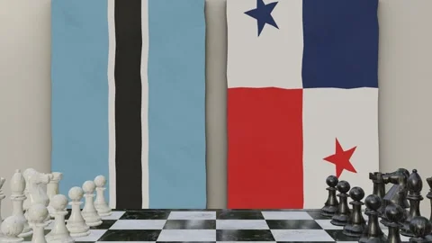 Botswana vs Panama  at the chessboard. Video stock 257962419