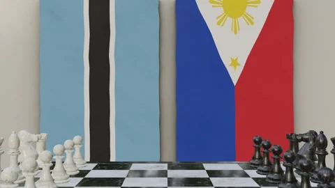 Botswana vs Philippines  at the chessboard. Stock Footage 257962434