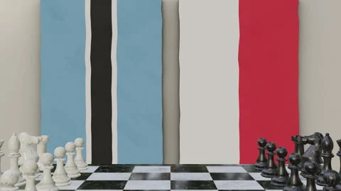 Botswana vs Poland  at the chessboard. Stock Footage 257962436