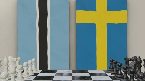 Botswana vs Sweden  at the chessboard. Vídeos de archivo 257962513