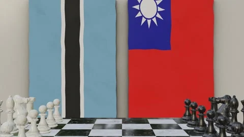 Botswana vs Taiwan  at the chessboard. Stock Footage 257962520