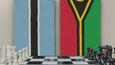 Botswana vs Vanuatu  at the chessboard. Stock Footage 257963832