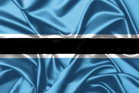 Botswana waving flag close up satin texture silk background Stock-Illustration