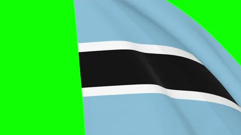 Botswana waving flag transition 4k and 1080 HD footage over green screen Stock Footage 167596599