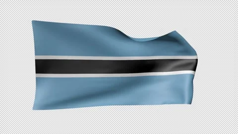 Botswana Waving Flag Transparent Alpha Stock Footage 274064311