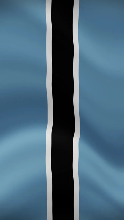 Botswana Waving Flag in Vertical Orientation – Realistic Loop Animation Stock Footage 294949411