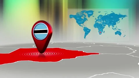 Botswana World Map Pin Location Background Loop 4k Stock Footage 341771586