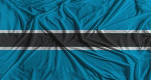 Botswanan flag with fabric texture background. National flag of Botswana wi.. Stock Photos