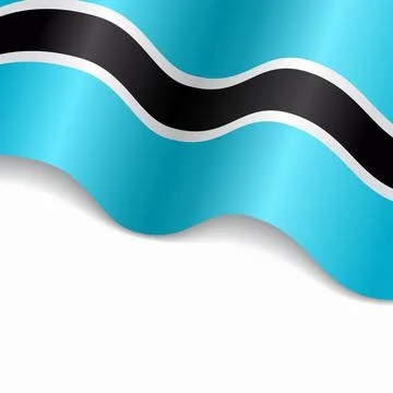 Botswanan flag wavy abstract background. Vector illustration. Stock Illustration
