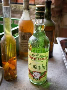 A bottle of absinthe Stock Photos
