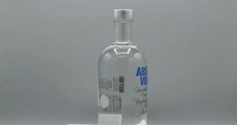 Bottle of Absolut Vodka - Rotating - Logo Stock Footage 138406480
