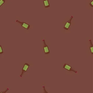 Bottle alcohol seamless pattern. Hand drawn background for menu. 스톡 일러스트