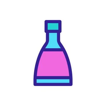 A bottle of alcoholic vector icon. Isolated contour symbol illustration 库存插图
