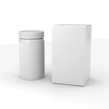 Bottle and box Stock Photos