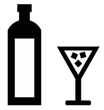 Bottle and glass Stock Photos