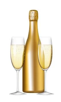 Bottle and glasses Stock-Illustration