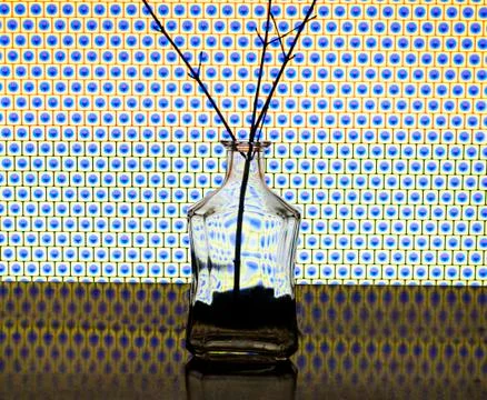 Bottle and inserted twig Stock Photos