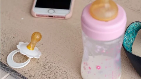 Bottle and pacifier Stock Footage 79498172