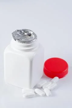 Bottle and pills Foto stock