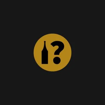 Bottle and question mark icon. Stock Illustration