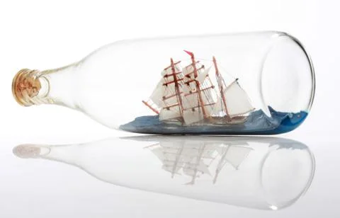 Bottle and ship Stock Photos