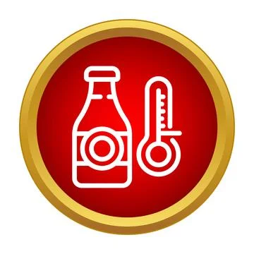 Bottle and thermometer showing cold liquid temperature icon Illustrazione stock